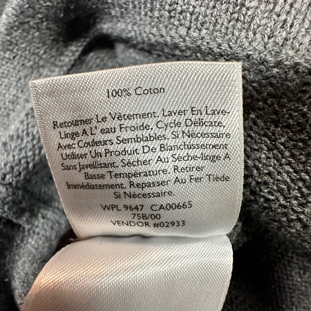 Eddie Bauer Mens Quarter Zip Sweater Black Gray Colorblock Cotton Large 13403595 - Picture 6 of 10